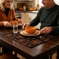 thumbnail image 2 of 4 Pack Halloween Placemats, Mixed Design Spider Web Fabric Dining Table Mats, Heat‑Resistant Washable Place Mats for Holiday Party Kitchen Table Decor, 2 of 4