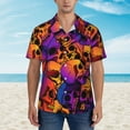 thumbnail image 4 of Daiia Skull Hawaiian Shirt for Men Gentle Cotton Regular Short Sleeve Casual-Large, 4 of 9