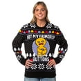 thumbnail image 4 of Shrek Ugly Christmas Sweater Men's The Gingerbread Man Not My Gumdrop Buttons Ugly Holiday Sweater Knit Pullover, 4 of 6