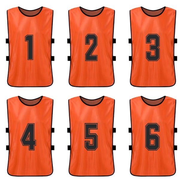 Chaleco 6PCS Kid's Football Pinnies Jerseys de fútbol de secado rápido Deportes juveniles Scrimmage Tomshoo Chaleco