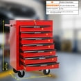 thumbnail image 6 of Tool Cabinets Rolling Metal Tool Chest with 7 Drawers, 20" 7-Drawer Tool Chest Cabinet with Ball Bearing Drawer Slides, Steel Tool Storage Box Organizer -Red&Black,Garage Tool Cabinets, 6 of 16