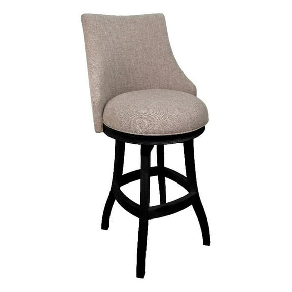 Swivel Wood Bar Stool 30" - Bellissima - Basin Beige - Black
