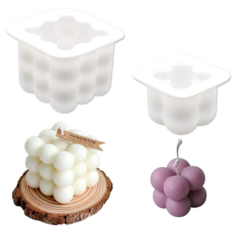 Silicone Soap Wax Candle Mold Moulds Nordic Bubble Candle Cake Rubik Cube  3d
