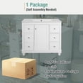thumbnail image 6 of Modern Bathroom Vanity with Ceramic Sink Combo with 4 Drawers and 1 Door, Versatile Storage, Adjustable Shelf, Solid Wood & MDF Frame, Faucet Not Include, White, 6 of 9