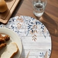 thumbnail image 3 of Blue Coastal Round 13 Inch Placemats Set of 4, Summer Beach Starfish Weeping Eucalyptus Wooden HeatResistant Non Slip Place Mats for Dining Table, Wipeable Braided Kitchen Table Mats for Housewarming, 3 of 9