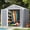 7.5x6.5ft-Gray, variant on 6×4.4ft Outdoor Shed & Storage, Seizeen All-Weather Plastic Sheds with Floor, Sloped Top Garden Shed with Window, Lockable Double Door Resin Patio Storage for Garage Backyard Bike Mower