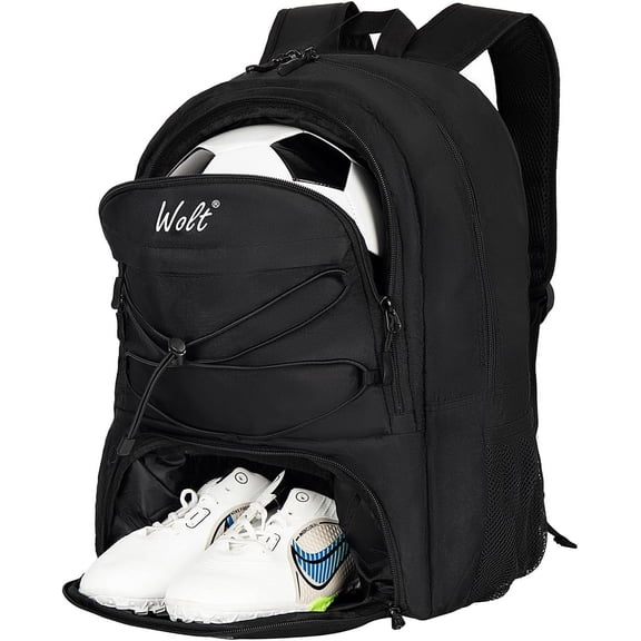 WOLT Soccer Bag Backpack with Shoe Compartments and Ball Hodler for Yuoth Boys Ball Equipment Bag