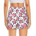 thumbnail image 3 of Picia Rose Flowers Pattern Women's 2 in 1 Athletic Running Shorts High Waisted Workout Casual Gym Sweat Shorts with Comfy Liner Zipper Pockets-XX-Large, 3 of 9
