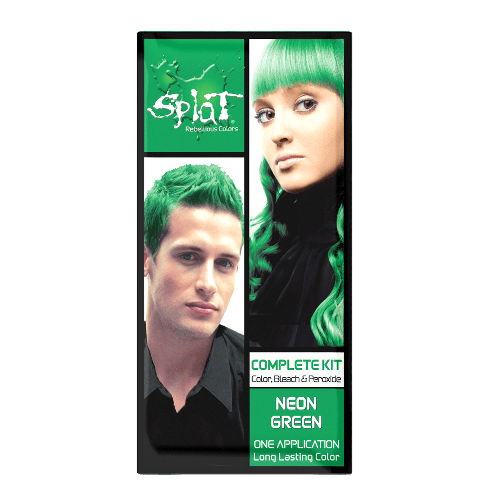 Splat Complete Kit, Neon Green, SemiPermanent Green Hair Dye with
