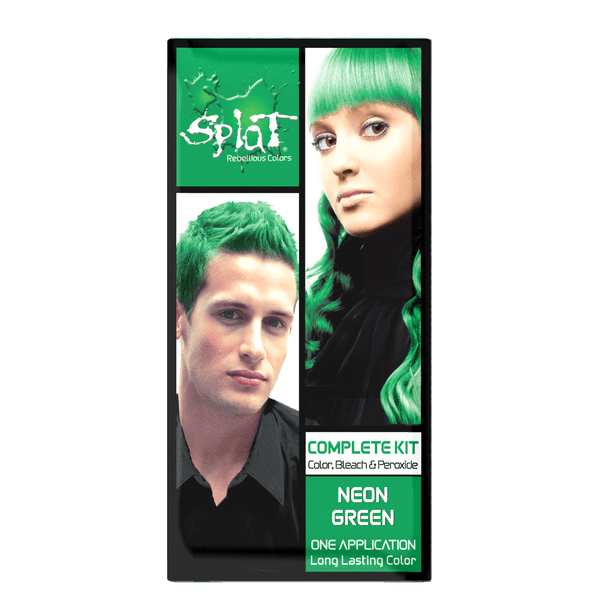 Splat Original Complete Kit, Semi-Permanent Hair Dye with Bleach, Neon  Green 
