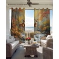 thumbnail image 6 of Autumn Forest Deer Blackout Curtains for Bedroom Living Room Darkening Curtains 54 Inch Long Elk River Vintage Short Curtain for Small Window Treatment Thermal Insulated Grommet Drapes 42"x54"x2, 6 of 9