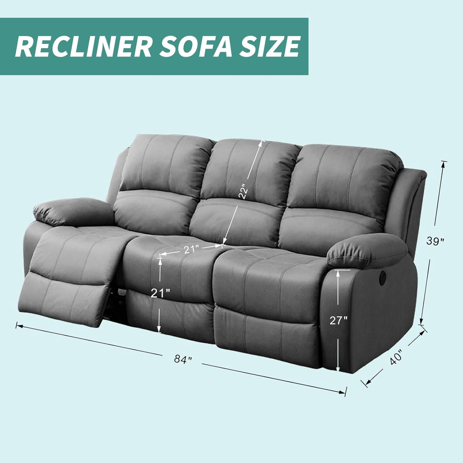 Joqmia Stretch Recliner Slipcover, Jacquard Fabric Recliner Sofa Cover with Elastic Bottom, Furniture Protector Fits Most Reclining