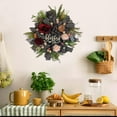 thumbnail image 5 of 16 Inch Spring Floral Wreath with Roses Grapevine Base Decorative Hanging for Front Door Wall Easter Wedding, 5 of 6