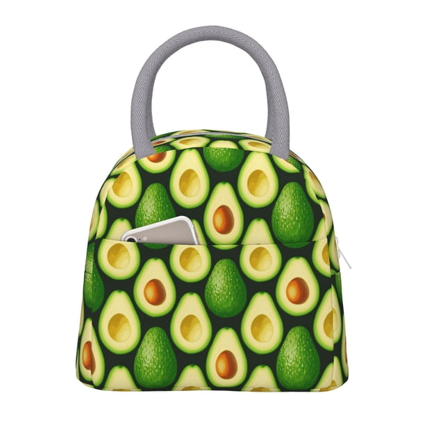 Fotbe Avocado Bolsa de Almuerzo con Estampado, Lonchera Aislada, Contenedor de Comida Reutilizable Tipo Cooler a Prueba de Fugas