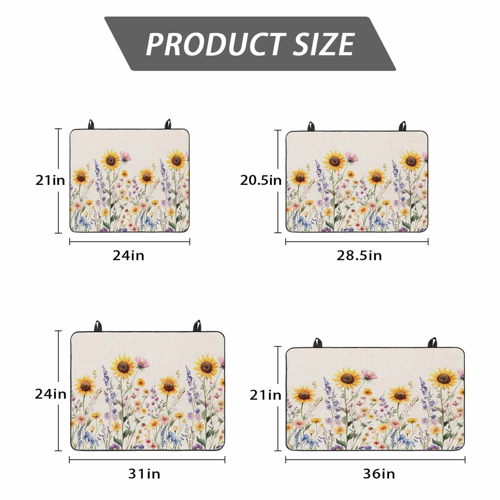 Sunflower Stove Top Cover for Electric Stove, Heat-proof & Non Slip Glass Top Stove Cover Protector, Vintage Spring Floral Summer Botanical Kitchen Flat Cooktop Rubber Mat 24x21 Inches