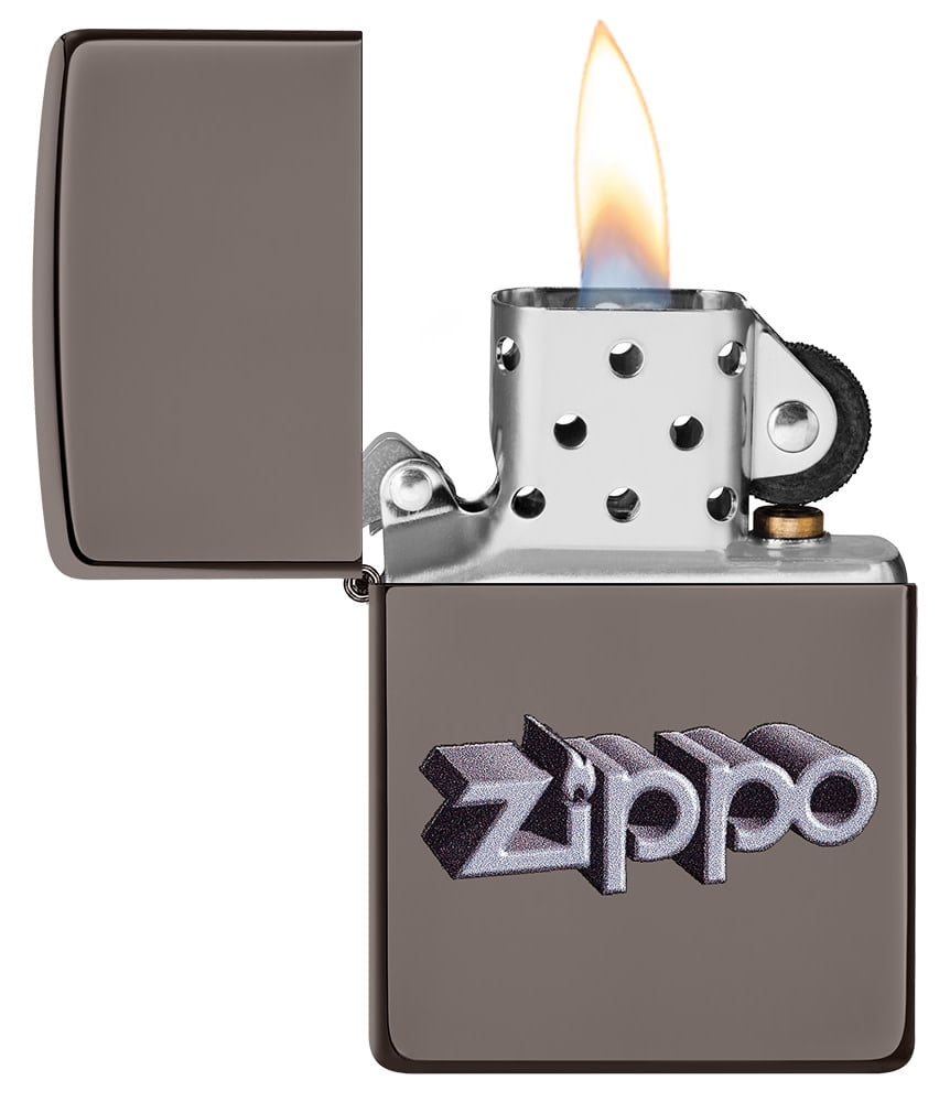 Zippo 3D Logo Black Ice Pocket Lighter