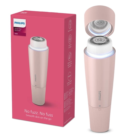 Depiladora facial Philips Serie 5000, Inalámbrica y Compacta, con cabezal hipollergénico, Depilación facial suave y rápida, Rasuradora eléctrica