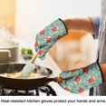 thumbnail image 4 of Pioneer Flower Floral Print Pattern Oven Mitt 2-Pack Set, Heat Resistant Kitchen Gloves, 7.7" X 12", 4 of 6