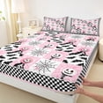 thumbnail image 3 of Manfei Cute Cartoon Pumpkin Bed Sheets, Kawaii Buffalo King Sheets, Kawaii Spider Web Sheet Set, Ultra Soft Home Decor, 4 Pieces, 3 of 7