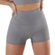 thumbnail image 1 of Mujeres entrenamiento yoga shorts color puro fitness alta cintura slim fit cadera estiramiento costilla pantalones cortos para correr, 1 of 5