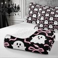 thumbnail image 4 of Erosebridal Ghost Candy Twin Quilt Set 2 Pieces,Cute Halloween Twin Coverlet Set,Black Pink,1 Bedspread and 1 Pillowcase, 4 of 7