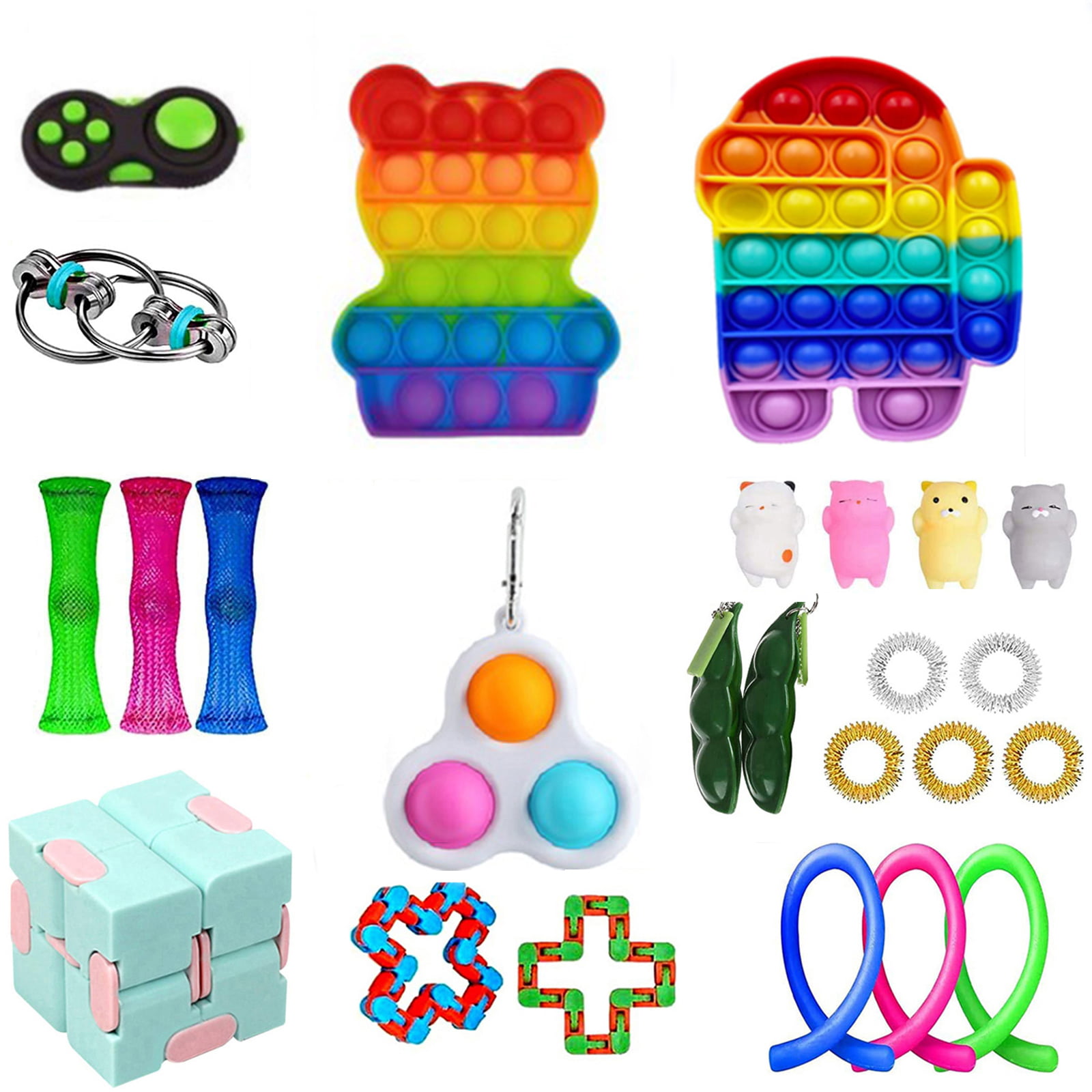 6PCS Sensory Fidget Toys Set Anxiety Stress Relief Anti-Anxiety Toy Family Games 