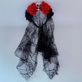 thumbnail image 5 of Ediodpoh Halloween Rose Flower Headband Day of The Dead Mexican Gothic Skeleton Lace Headdress For Grey, 5 of 5