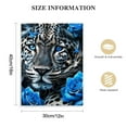 thumbnail image 2 of ARISTURING Leopard Canvas Wall Art Blue Eyes Leopard and Blue Roses Wall Decor Leopard Portrait Artwork Modern Animal Print Painting Framed for Living Room Home Bedroom Decoration, 2 of 5