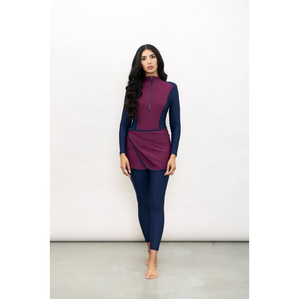 Traje de baño musulmán para mujer, hiyab de retales modesto, traje de baño deportivo de manga larga, 3 uds., traje de baño islámico Burkinis Tan Jianjun unisex