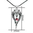 thumbnail image 6 of harmtty Rhinestone Titanium Steel Pendant Punk Wolf Head Totem Men Necklace,Red, 6 of 6