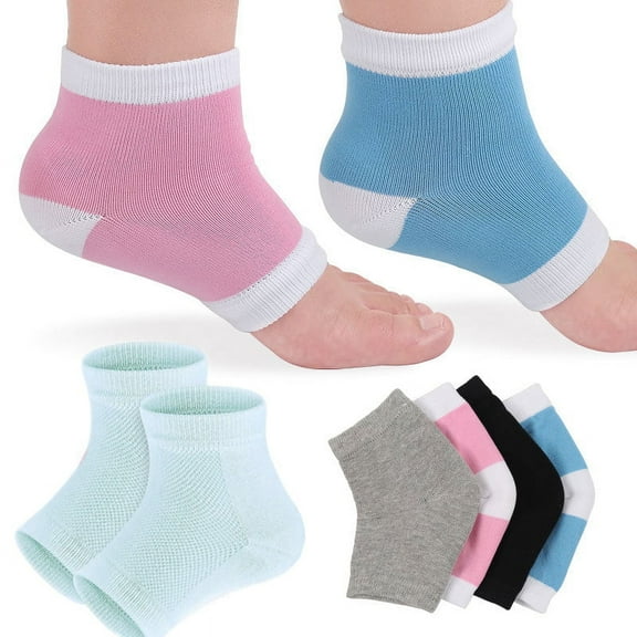 Tutuviw Vented Moisturizing Gel Heel Socks, 5 Pairs Toeless Spa Sock for Foot Care Treatment, Cracked Heels, Dry Feet, Foot Calluses