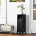 thumbnail image 4 of Gymax Bathroom Storage Organizer Narrow Floor Cabinet w/ 2-Tier Cabinet Open Compartment Black, 4 of 10