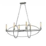 Persis 6 Light Chandelier in Old Silver with Clear Shade