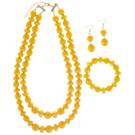 Bay Studio 3-pc. Yellow Bead Necklace & Earring Set Yellow/gold tone