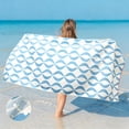 thumbnail image 2 of Microfiber Beach Towel 80*160cm, Quick Drying Bath Towel Stripe Absorbent Bath Towels for Travel, Summer, Sport, Swimming, Pool, Yoga, Camping (Light Blue), 2 of 8