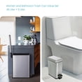 thumbnail image 4 of Home Zone Living 12 gal, 1.3 gal Kitchen Trash Can Combo, Slim Design in Stainless Steel, 4 of 8