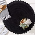 thumbnail image 4 of Alfombra de baño DII Crochet Collection reversible redonda negra, 4 of 8