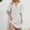 *White, variant on ClodeEU Women's Summer Solid Color V Neck 3/4 Ruffle Sleeve Dress, Loose Fit Casual Flowy Mini Dress Army Green,Women's Plus L