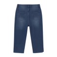 thumbnail image 4 of XIAONU Solid Denim Capri Pants for Women Button Detail Side Pockets Pants, 4 of 5