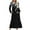 Black, variant on Wancir Women's Casual Long Sleeve Round Neck Hem T-Shirt Loose Dress with Pockets