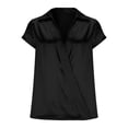 thumbnail image 5 of Perfectbot Women's Satin Wrap Blouses - V Neck Short Sleeve Collared Tops for Elegant Casual & Travel, 5 of 8