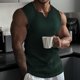 thumbnail image 1 of Ceisia Men's Slim-Fit V-Neck Ribbed Knit Sleeveless Tank Top Green XXL Gifts, 1 of 7