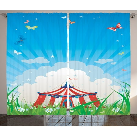 Circus Decor Curtains 2 Panels Set Travelling Circus Tent With