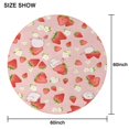 thumbnail image 6 of Red Strawberry Plants Fruit Cat Flower Pink Pattern Round Tablecloth 60"x60",Wrinkle Wipeable Table Cloth for Kitchen Dining Room Picnic Patio Party, 6 of 6