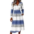 thumbnail image 2 of Women's Fall Boho Maxi Dress Floral Long Sleeve V Neck Dresses Boho Beach Floral Print Sundress, 2 of 3