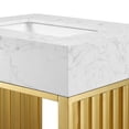 thumbnail image 6 of Modway Gridiron 24" Stainless Steel Bathroom Vanity in White/Gold, 6 of 8