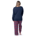 thumbnail image 3 of Fruit of the Loom Women's Beyond Soft Long Sleeve Waffle Top and Flannel Bottom Pajama Set, Sizes S-4X, 3 of 10