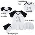 thumbnail image 2 of Boobivore Dinosaur Funny Dresses For Baby, Newborn Babies Skirts, Infant Princess Dress, 0-24M Kids Graphic Clothes (Black Raglan Dresses, 18-24 Months), 2 of 5