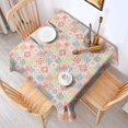 thumbnail image 2 of Pioneer Flower Floral Print Pattern Square Tablecloth, Waterproof Wipeable Spillproof Washable Table Cover for Home Kitchen Party Decor, 60"x60", 2 of 6