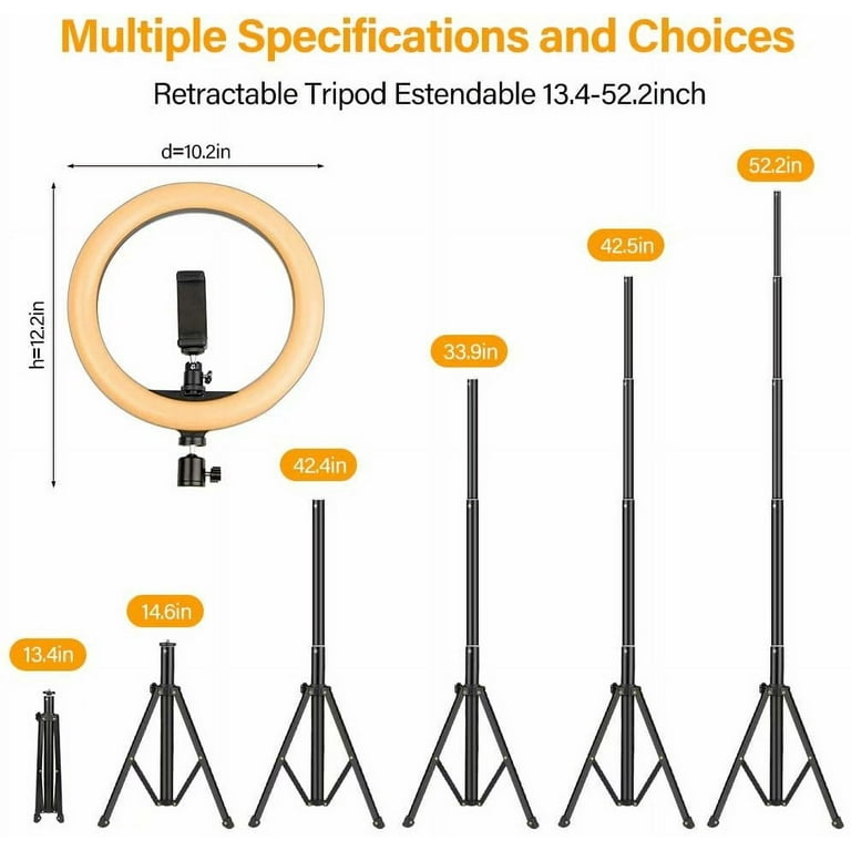 Selfie Ring Light with Tripod Stand Cell Phone Holders for